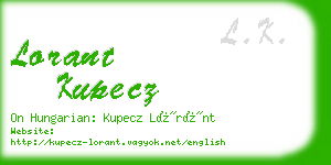 lorant kupecz business card